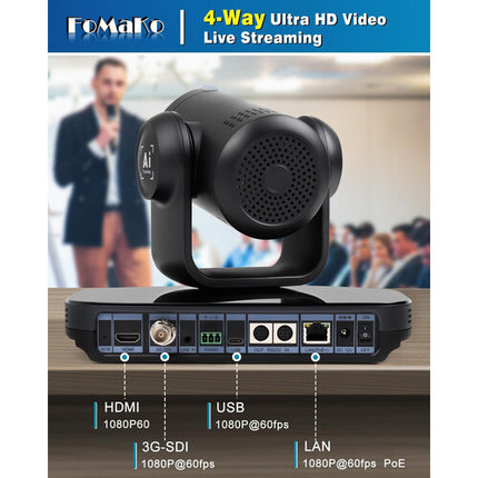 FoMaKo KN20 Cámara PTZ con Zoom Óptico 20x Seguimiento AI HDMI USB