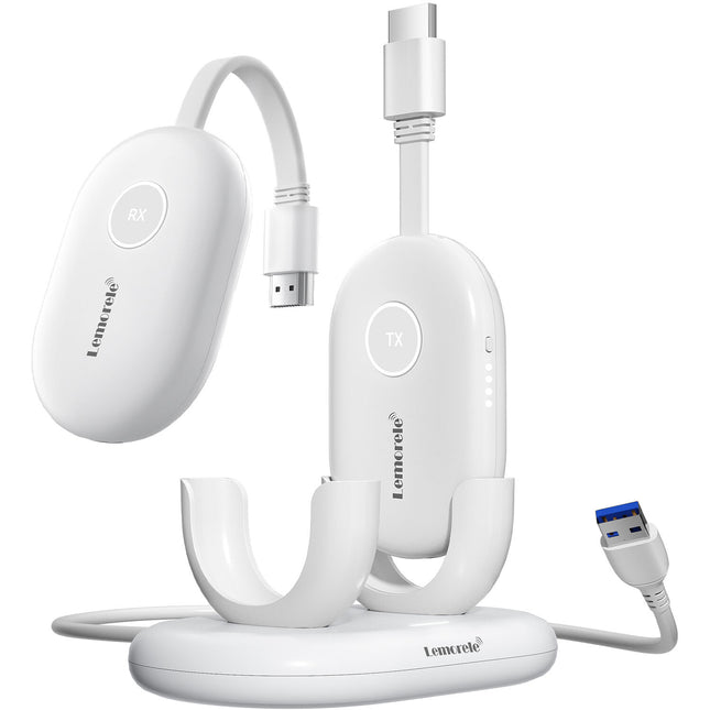 Lemorele G500 Sistema de Transmisión HDMI Inalámbrico con Batería 4 Horas y Base de Carga