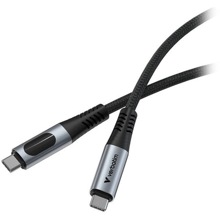 Verbatim USB-C 2.0 Cable de carga 100W con pantalla LED 1.2 m reforzado