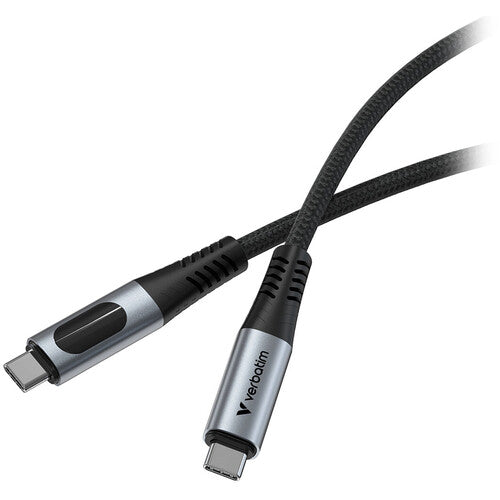 Verbatim USB-C 2.0 Cable de carga 100W con pantalla LED 1.2 m reforzado