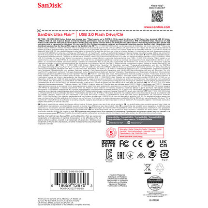 SanDisk Ultra Flair USB-A 3.2 Gen 1 Pendrive 64GB 150MB/s Velocidad
