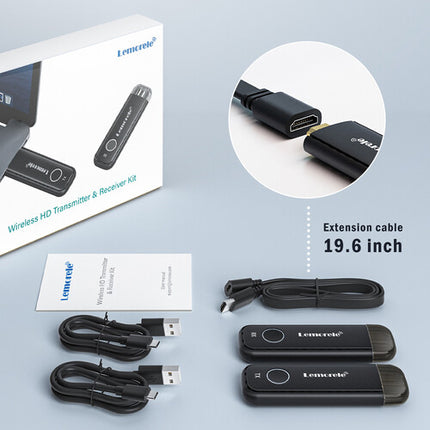Lemorele G57 Sistema de Transmisión HDMI Inalámbrico 1080p 60fps 50m con Cable USB-C