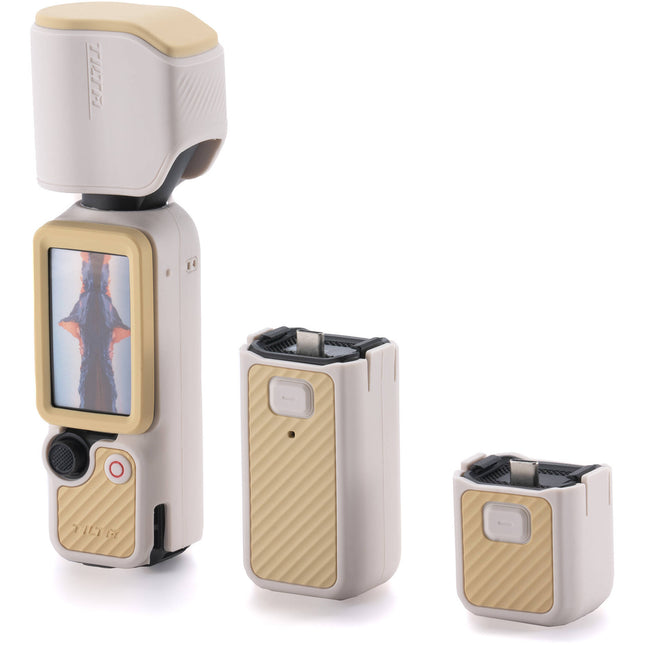 Tilta Funda Silicona Protección Power Kit para DJI Osmo Pocket 4 Beige Arena Kit 5 piezas Antirrayas Agarre Antideslizante