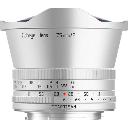 TTArtisan 7.5mm f 2 Objetivo Ojo de Pez para FUJIFILM X Plata APS C