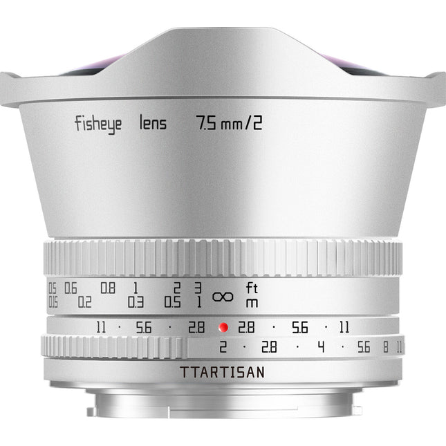 TTArtisan 7.5mm f 2 Objetivo Ojo de Pez para FUJIFILM X Plata APS C