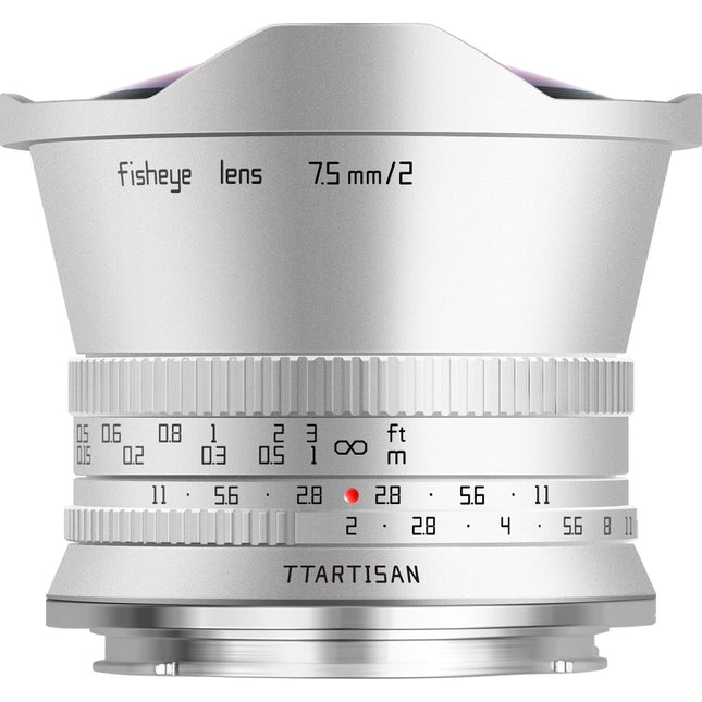 TTArtisan 7.5mm f/2 Lente Ojo de Pez Nikon Z Plata APS-C 4.9" Distancia mínima