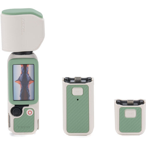 Tilta Funda Protectora de Silicona Power Kit para DJI Osmo Pocket 4 Celadon White con Agarre Antideslizante y Pantalla Giratoria