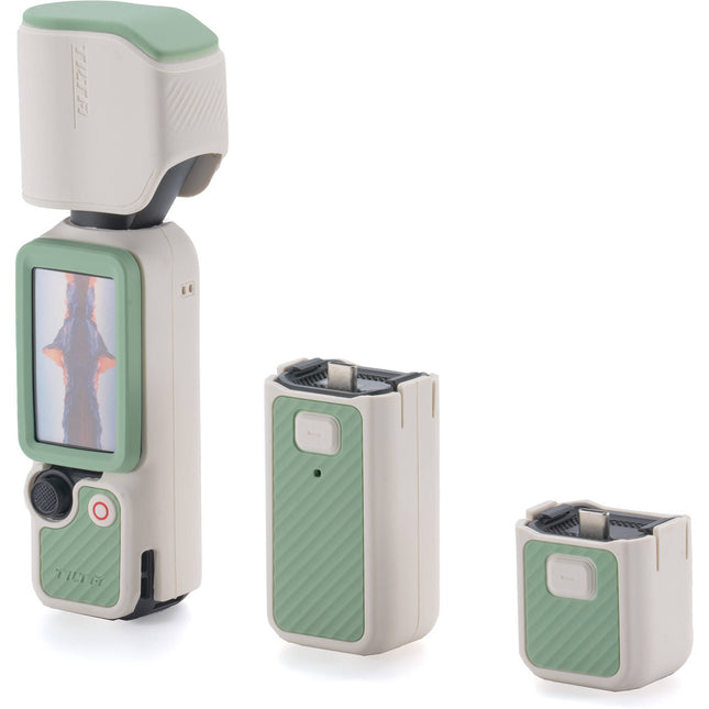 Tilta Funda Protectora de Silicona Power Kit para DJI Osmo Pocket 4 Celadon White con Agarre Antideslizante y Pantalla Giratoria
