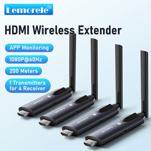 Lemorele R1030 Sistema inalámbrico HDMI 1 TX 3 RX 656 pies 1080p60