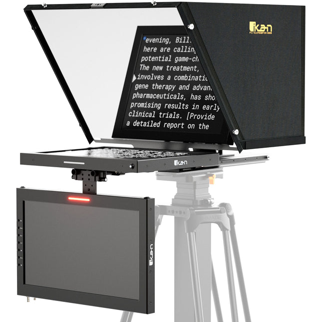 ikan Aura Professional Teleprompter PTZ con monitor de 17" y pantalla ancha de 19"
