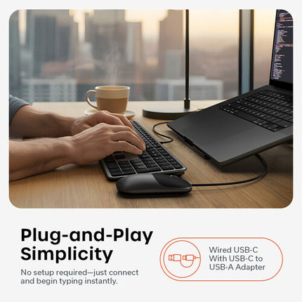 Teclado con Cable Satechi Slim LX3 USB-C Adaptador USB-A Diseño Delgado