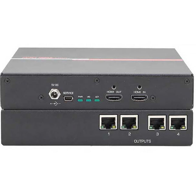 Hall Technologies 1x4 HDMI UHD 4K Distribuidor Extensor Transmisor 328 pies Cat 6