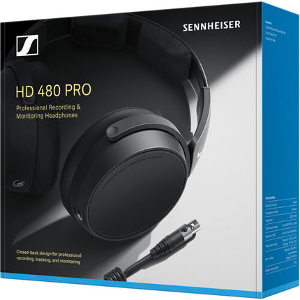 Sennheiser HD 480 PRO Auriculares Profesionales de Grabación y Monitorización Diseño Cerrado y Cable Retirable