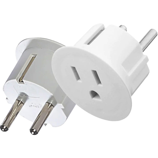OREI Adaptador de Enchufe USA a Tipo E/F 2 Pack con Tierra