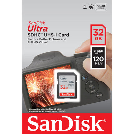 SanDisk 32GB Ultra UHS-I SDHC Tarjeta de memoria 5 unidades 120 MB/s lectura 10 MB/s escritura