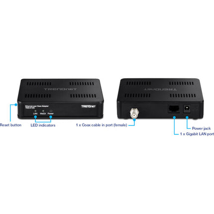 TRENDnet MoCA 2.5 Adaptador Ethernet a Coaxial 2.5 Gb/s 16 Nodos