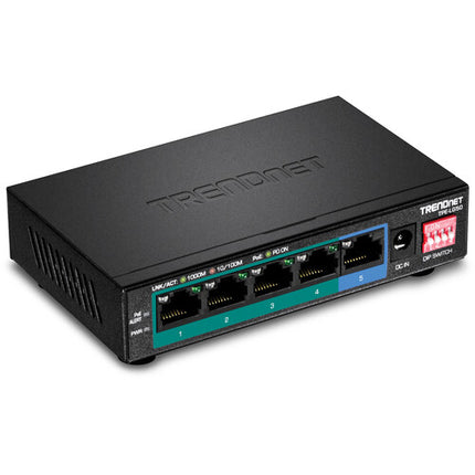 TRENDnet TPE-LG50 Switch de Red Gigabit 5 Puertos 4 PoE+ 32W 10Gbps