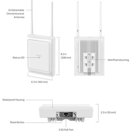 TP-Link EAP725-Outdoor BE5000 Punto de Acceso Exterior Wi-Fi 7 5 Gb/s Dual-Banda