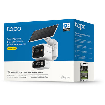 TP-Link Tapo C645D Cámara de Seguridad Exterior Dual 2K con Visión Nocturna y Panel Solar Kit