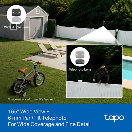 TP-Link Tapo C645D Cámara de Seguridad Exterior Dual 2K con Visión Nocturna y Panel Solar Kit