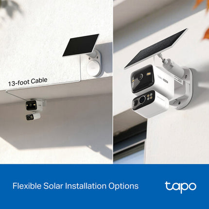TP-Link Tapo C645D Cámara de Seguridad Exterior Dual 2K con Visión Nocturna y Panel Solar Kit