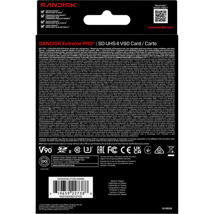 SanDisk 2TB Extreme PRO Tarjeta de Memoria SDXC UHS-II V90 310MB/s