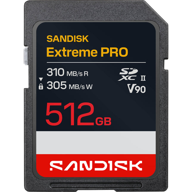 SanDisk 512GB Extreme PRO UHS-II SDXC Tarjeta de Memoria 310MB/s Lectura 305MB/s Escritura Lifetime Warranty