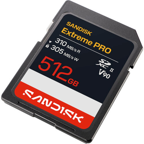 SanDisk 512GB Extreme PRO UHS-II SDXC Tarjeta de Memoria 310MB/s Lectura 305MB/s Escritura Lifetime Warranty