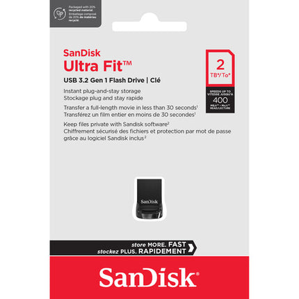 SanDisk 2TB Ultra Fit Memoria USB-A 3.2 Gen 1 400 MB/s Velocidad