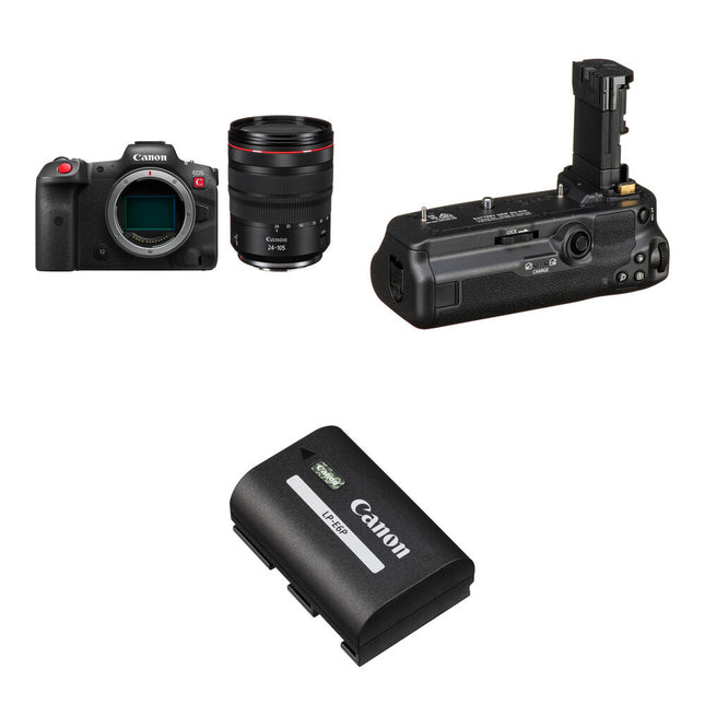 Canon EOS R5 C Cámara sin Espejo Cine Full-Frame 8K Kit con Lente RF 24-105mm f/4L y Batería 2130mAh