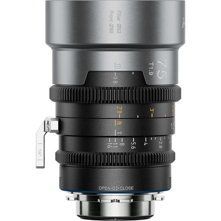 Sirui IronStar 75mm T1.9 Lente Anamórfico 1.5x Full Frame Blue Flare ARRI PL Canon EF