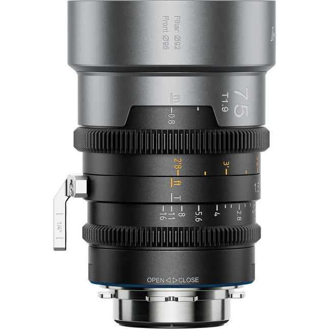 Sirui IronStar 75mm T1.9 Lente Anamórfico 1.5x Full Frame Blue Flare ARRI PL Canon EF