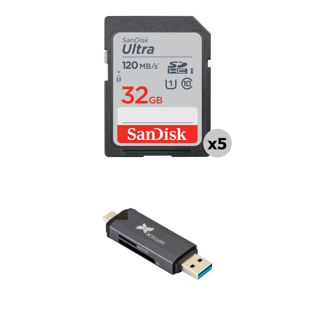 SanDisk 32GB Ultra UHS-I SDHC Tarjeta de Memoria 120MB/s Lector Dual USB 3.2 Gen 1