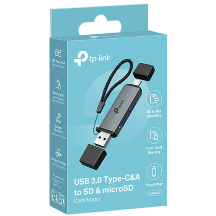TP-Link UA430D Lector de Tarjetas SD y microSD UHS-I 200 MB/s USB-C USB-A