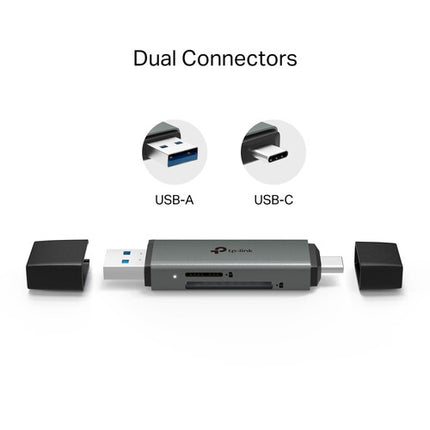 TP-Link UA430D Lector de Tarjetas SD y microSD UHS-I 200 MB/s USB-C USB-A