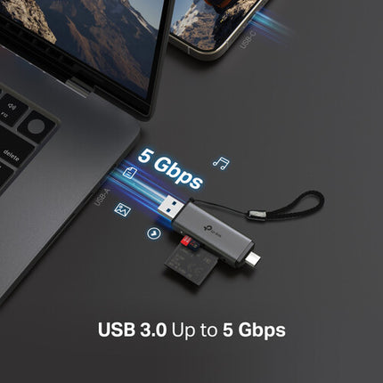TP-Link UA430D Lector de Tarjetas SD y microSD UHS-I 200 MB/s USB-C USB-A