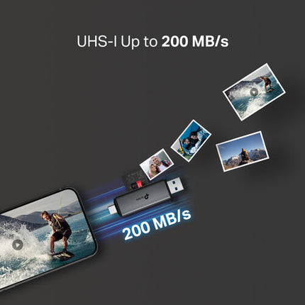 TP-Link UA430D Lector de Tarjetas SD y microSD UHS-I 200 MB/s USB-C USB-A