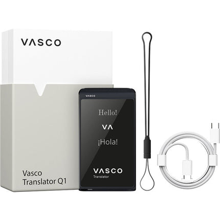 Vasco Translator Q1 Phantom Black Traductor con SIM integrada y Internet ilimitado