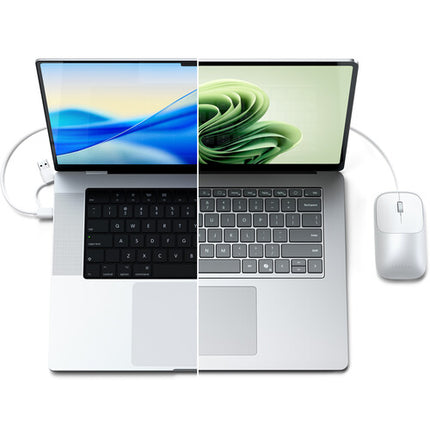 Satechi Slim LX Ratón USB-C Cable 1.2 m Aluminio Plateado