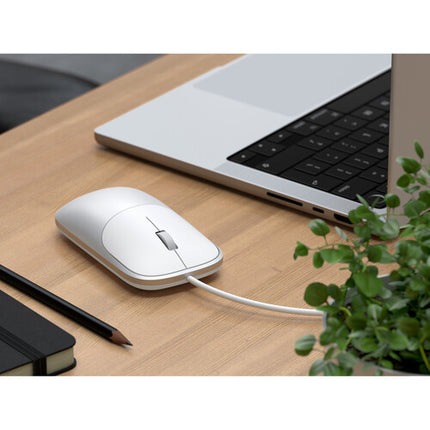 Satechi Slim LX Ratón USB-C Cable 1.2 m Aluminio Plateado