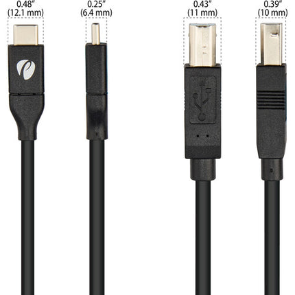 Pearstone Cable USB-C a USB-B 2.0 10 pies 480 Mb/s Doble Blindaje