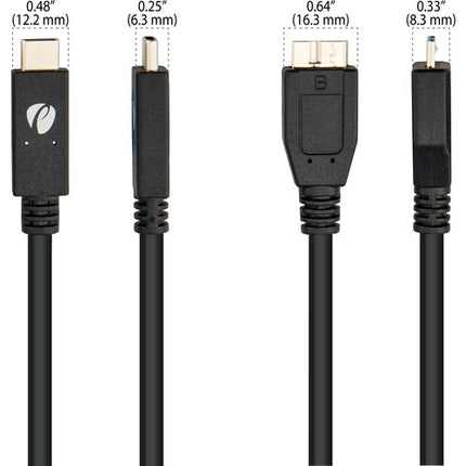 Pearstone Cable USB-C 3.2 Gen 2 a Micro-B 3.3 pies 10 Gb/s 3A