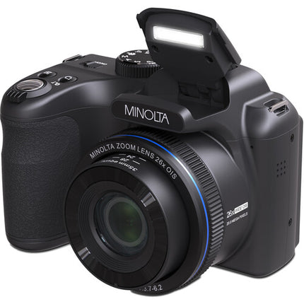 Minolta MN26Z Cámara Digital Negra 20MP Zoom Óptico 26x SD 32GB