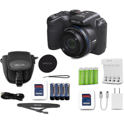 Minolta MN26Z Cámara Digital Negra 20MP Zoom Óptico 26x SD 32GB
