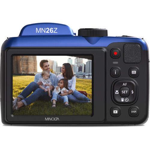 Minolta MN26Z Cámara Digital Azul 20MP Zoom Óptico 26x 32GB