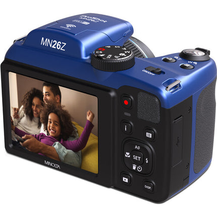 Minolta MN26Z Cámara Digital Azul 20MP Zoom Óptico 26x 32GB