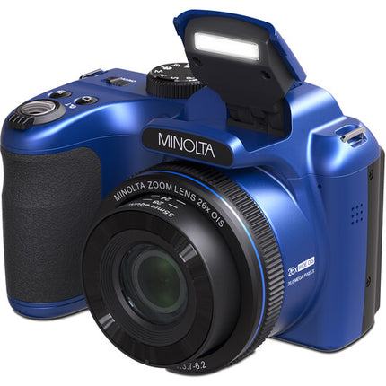 Minolta MN26Z Cámara Digital Azul 20MP Zoom Óptico 26x 32GB