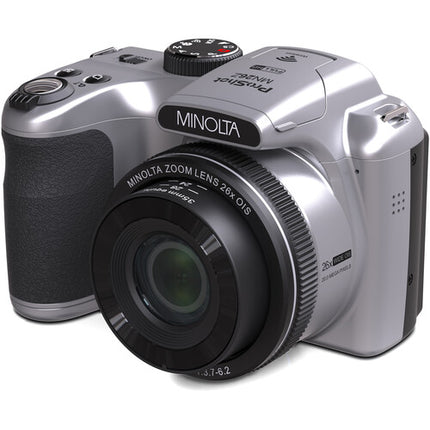 Minolta MN26Z Cámara digital plateada 20MP 26x Zoom 32GB SD