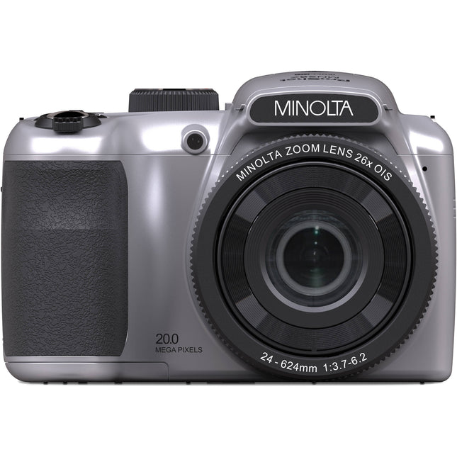 Minolta MN26Z Cámara digital plateada 20MP 26x Zoom 32GB SD
