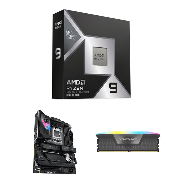 AMD Ryzen 9 9950X3D2 Procesador 16 Núcleos 4.3 GHz con ASUS ROG Strix X870E-E Gaming WiFi y 32GB DDR5-6000